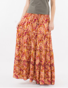 Falda larga de viscosa 2