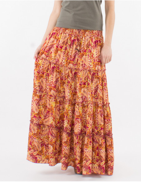 Falda larga de viscosa