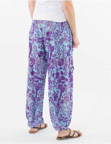 Pantalon de poliéster con estampado sari de...