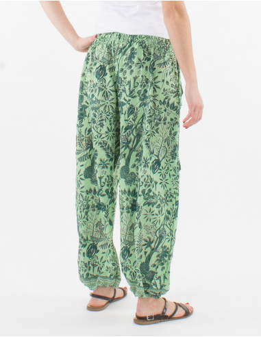 Pantalon de poliéster con estampado sari de...