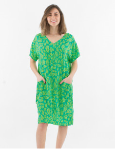 Vestido viscosa mangas... 2