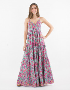 Vestido largo con estampado...