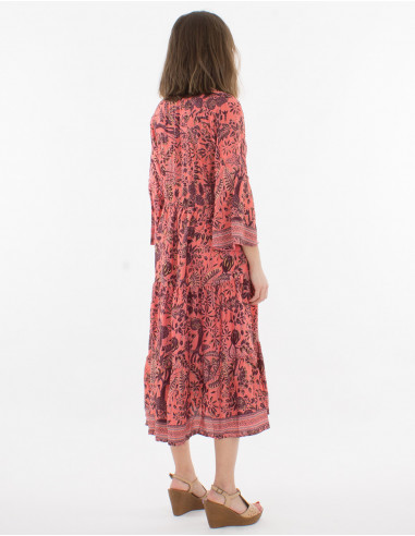 Vestido de poliéster con estampado sari sin...