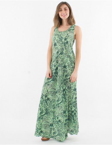 Maxi vestido de poliéster con estampado sari