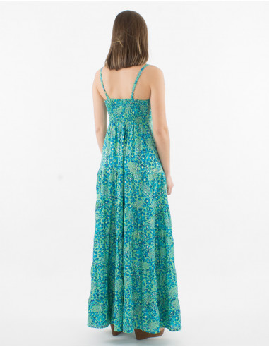 Vestido largo de poliéster estampado Jaipur con...