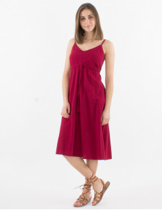 Vestido de algodón liso...