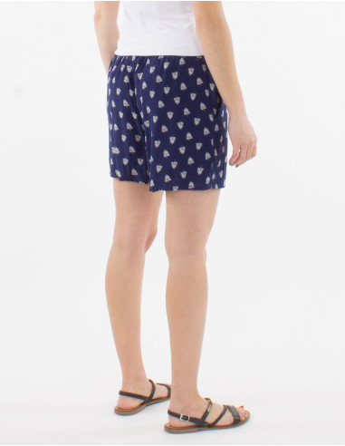 Pantalon corto viscosa estampado islandia