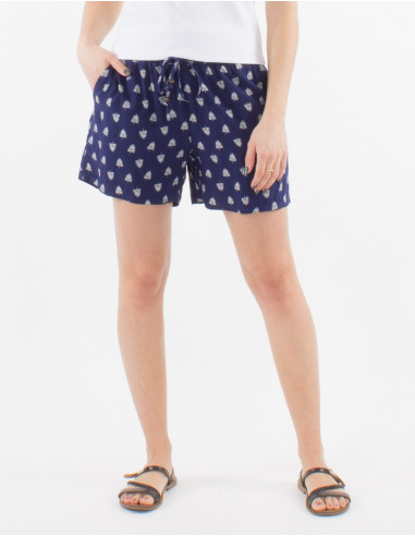 Pantalon corto viscosa estampado islandia