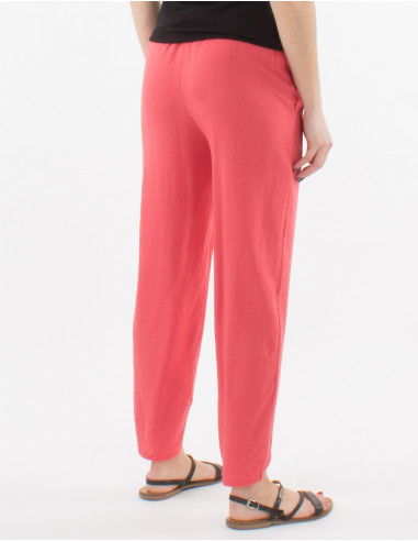 Pantalon 54% lino 46% viscosa 2 bolsillos...