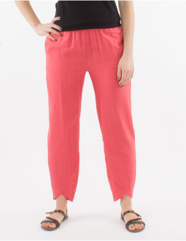 Pantalon 54% lino 46% viscosa 2 bolsillos...