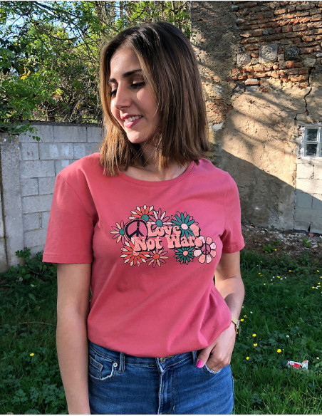 Camiseta algodon mangas cortas estampado not war