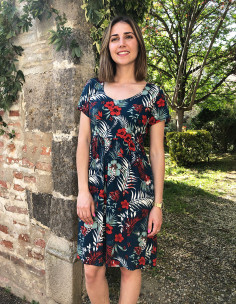 Vestido viscosa mangas...