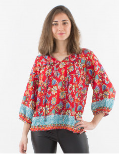 Blusa poliester mangas 3/4... 2