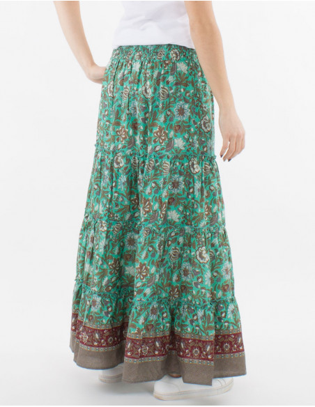 Falda larga algodon estampado bagdad