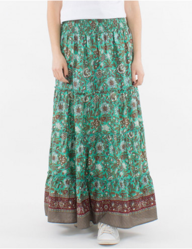 Falda larga algodon estampado bagdad