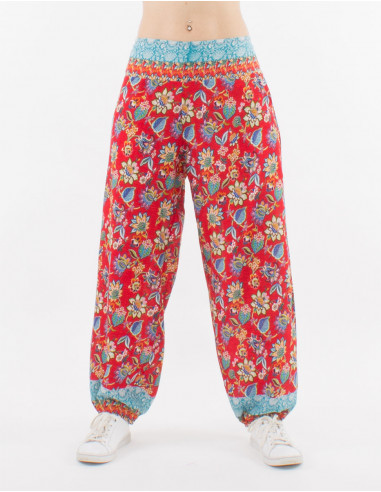 Pantalon poliester estampado holi flower