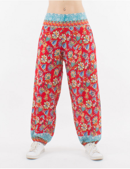 Pantalon poliester estampado holi flower