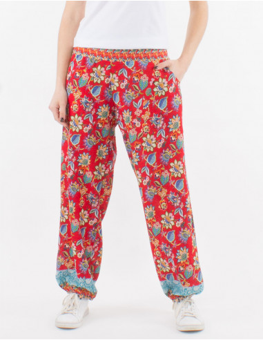 Pantalon poliester estampado holi flower