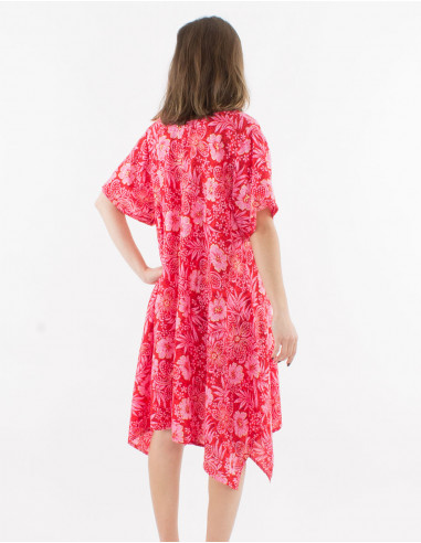 Vestido túnica de poliéster estampado con...