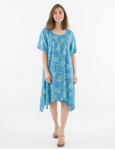 Vestido túnica de poliéster estampado con...