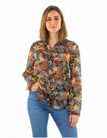 Blusa muselina de poliester estampado viana