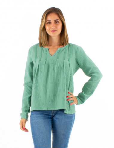 Blusa algodon doblada gasa