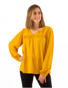 Blusa viscosa cuello v...