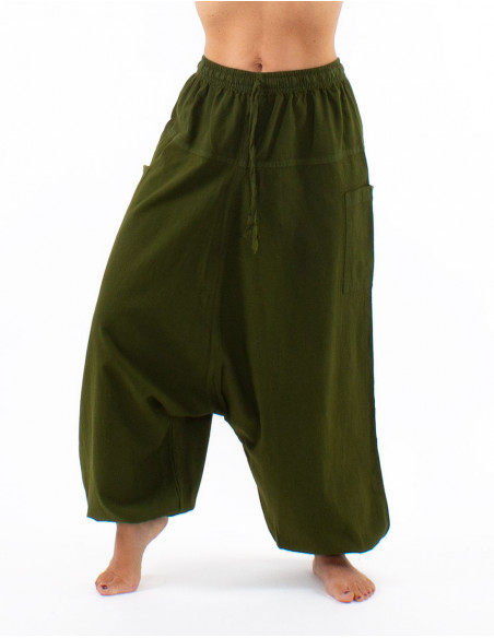 Sarouel algodon liso con  bolsillos talla elastica