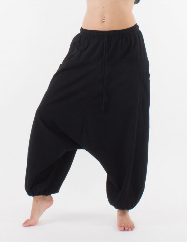 Sarouel algodon liso con  bolsillos talla elastica