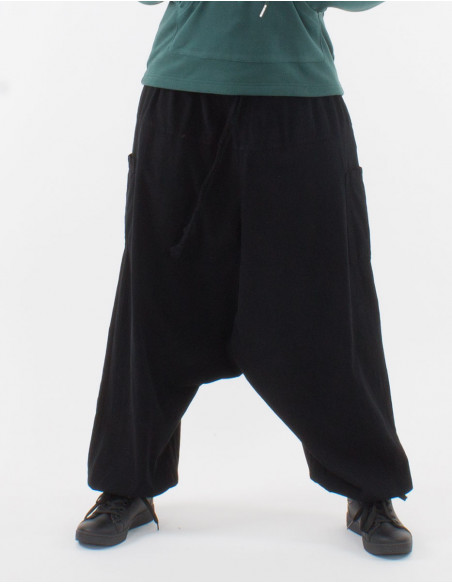 Sarouel algodon liso con  bolsillos talla elastica