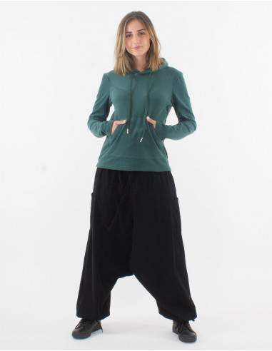 Sarouel algodon liso con  bolsillos talla elastica