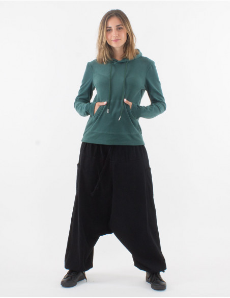 Sarouel algodon liso con  bolsillos talla elastica