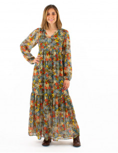 Vestido largo muselina de...