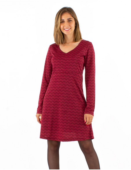 Vestido malla 96% poliester 4% elastano doblado estampado geo