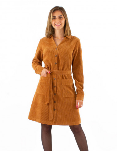 Vestido 88% poliester 12% poliamida con botones...