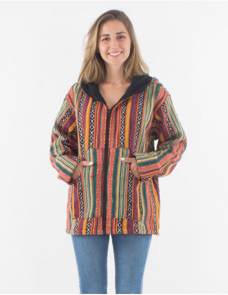 Chaqueta algodon zip doblado polar gheri capucha