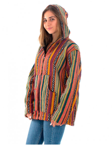 Chaqueta algodon zip doblado polar gheri capucha