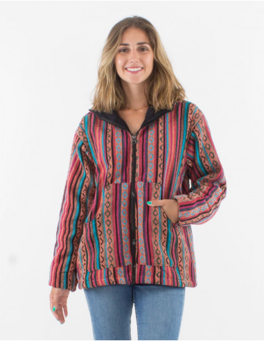 Chaqueta algodon zip doblado polar gheri capucha