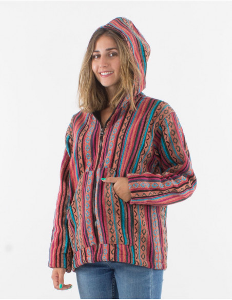 Chaqueta algodon zip doblado polar gheri capucha