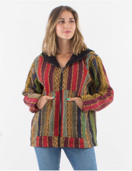 Chaqueta algodon zip doblado polar gheri capucha