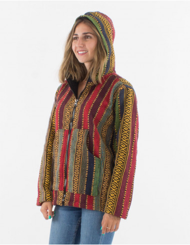 Chaqueta algodon zip doblado polar gheri capucha