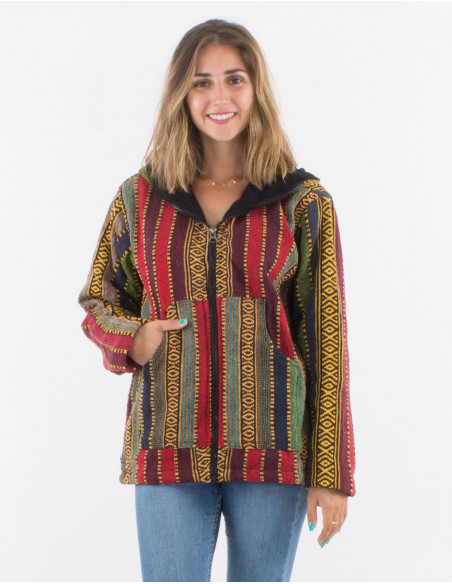 Chaqueta algodon zip doblado polar gheri capucha