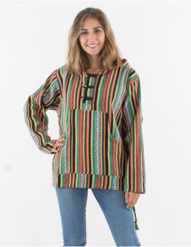 Chaqueta 3 boutones algodon capucha raya gheri