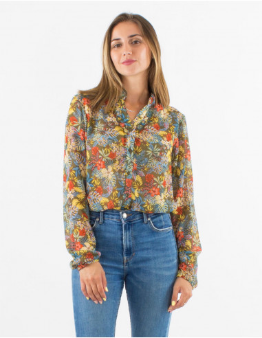 Blusa muselina de poliester estampado viana