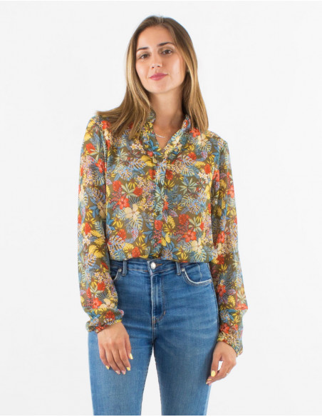 Blusa muselina de poliester estampado viana