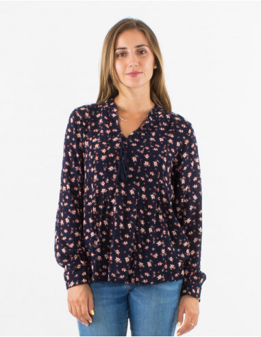 Blusa crepe de viscosa estampado lys