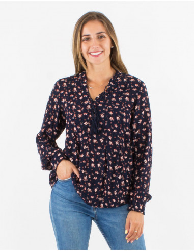 Blusa crepe de viscosa estampado lys