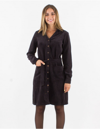 Vestido 88% poliester 12% poliamida con botones...