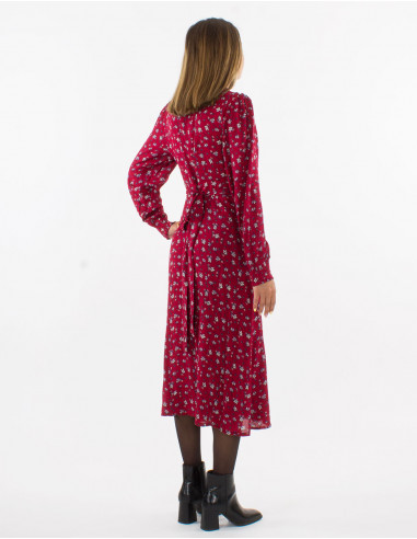 Vestido largo crepe de viscosa estampado lys