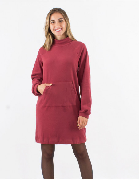 Vestido malla 95% poliester 5% elastano bolsillo canguro